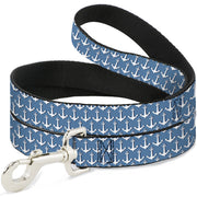 Dog Leash - Anchor2 Monogram Baby Blue/Navy/White