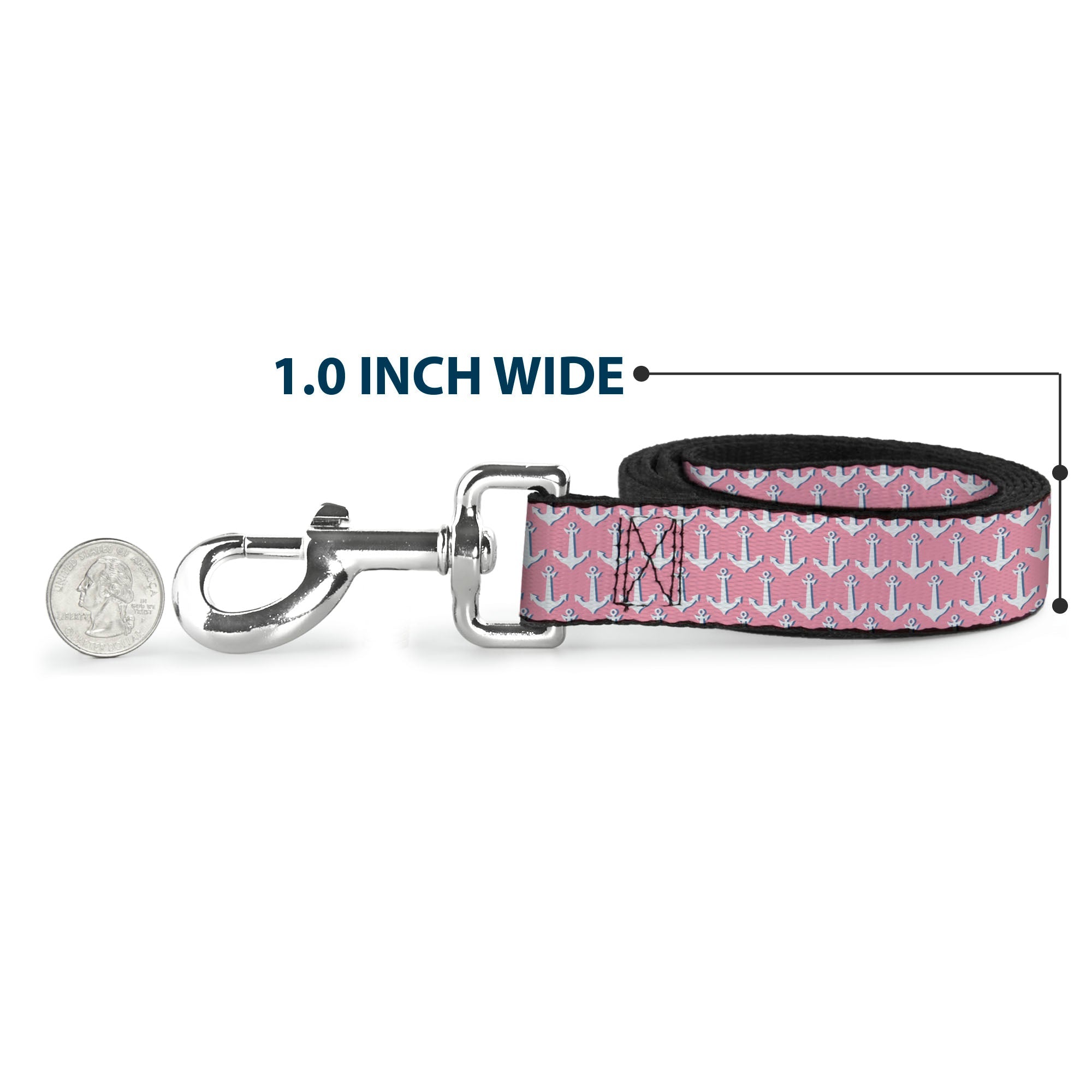 Dog Leash - Anchor2 Monogram Baby Pink/Baby Blue/White