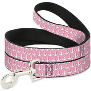 Dog Leash - Anchor2 Monogram Baby Pink/Baby Blue/White