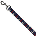 Load image into Gallery viewer, Dog Leash - Anchor3 CLOSE-UP Navy/Red/Cream
