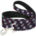 Load image into Gallery viewer, Dog Leash - Anchor3/Helm Monogram Navy/Red/Cream
