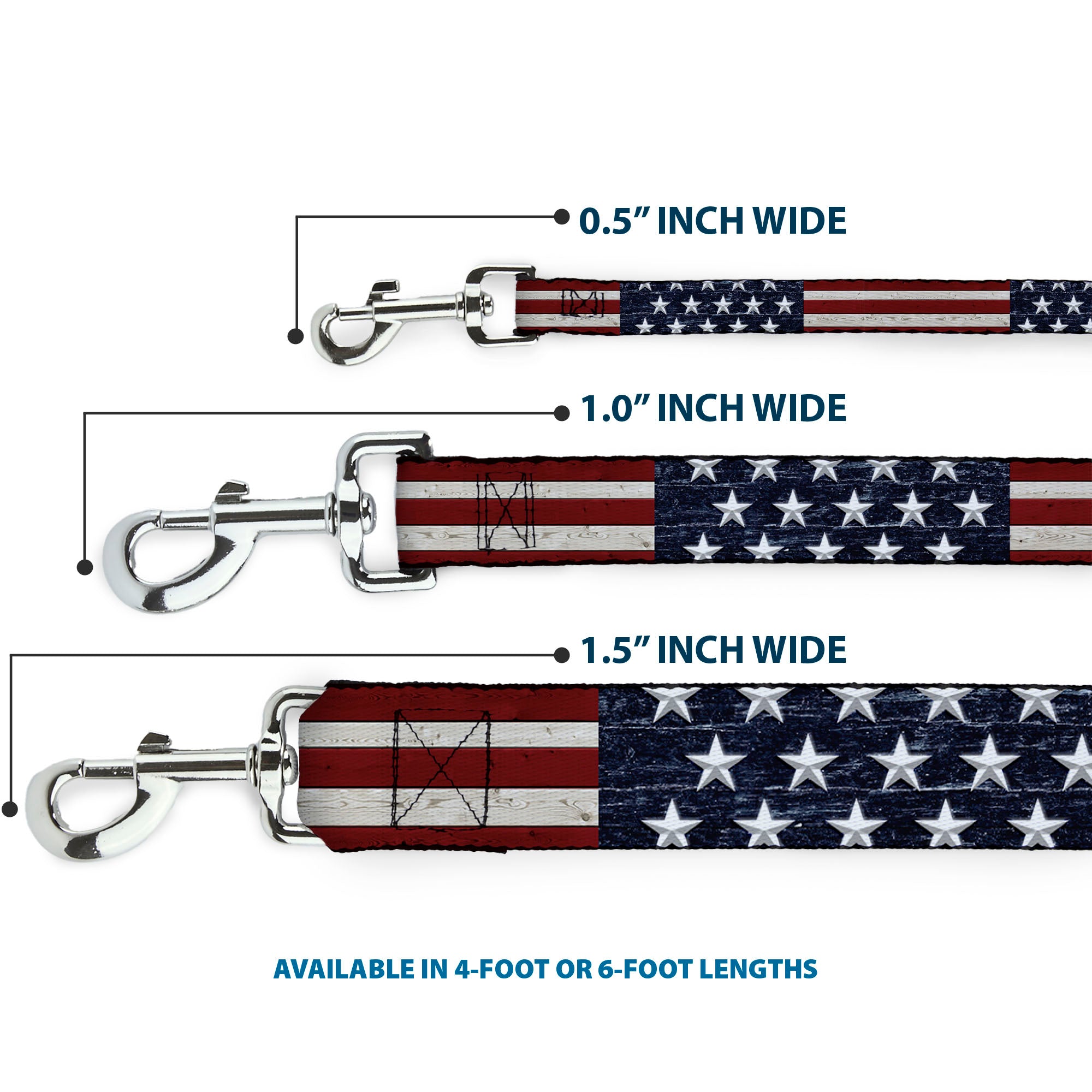 Dog Leash - Americana Rustic Stars & Stripes