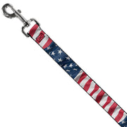 Dog Leash - American Flag Vertical CLOSE-UP