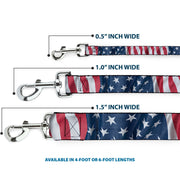 Dog Leash - American Flag Vertical CLOSE-UP