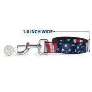 Dog Leash - American Flag Vertical CLOSE-UP