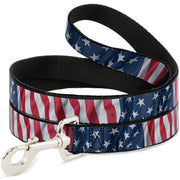 Dog Leash - American Flag Vertical CLOSE-UP