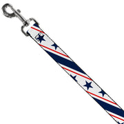 Dog Leash - Americana Diagonal Stars & Stripes White/Red/Blue