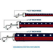 Dog Leash - Americana Stars & Stripes4 Blue/White/Red