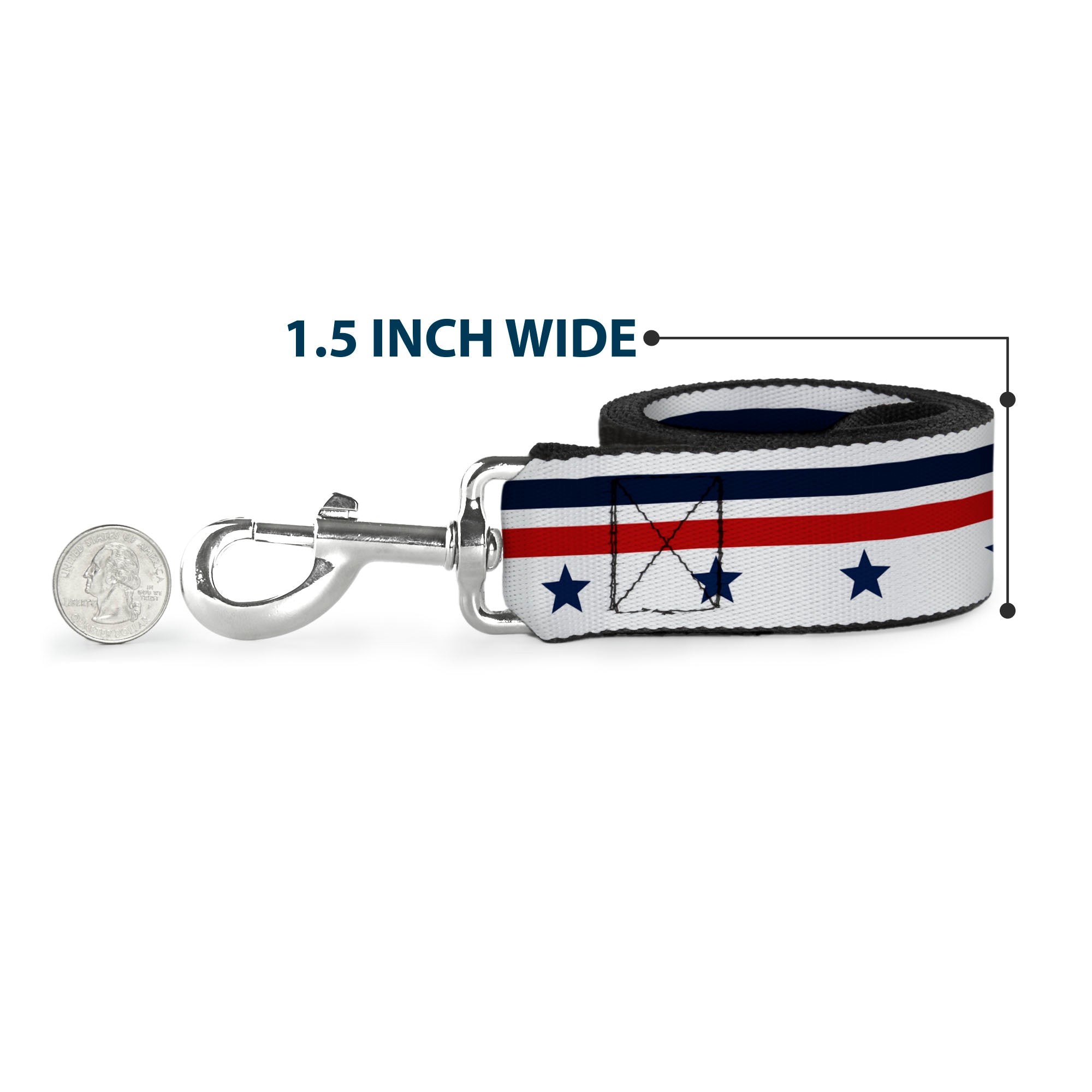 Dog Leash - Americana Stars & Stripes5 White/Blue/Red