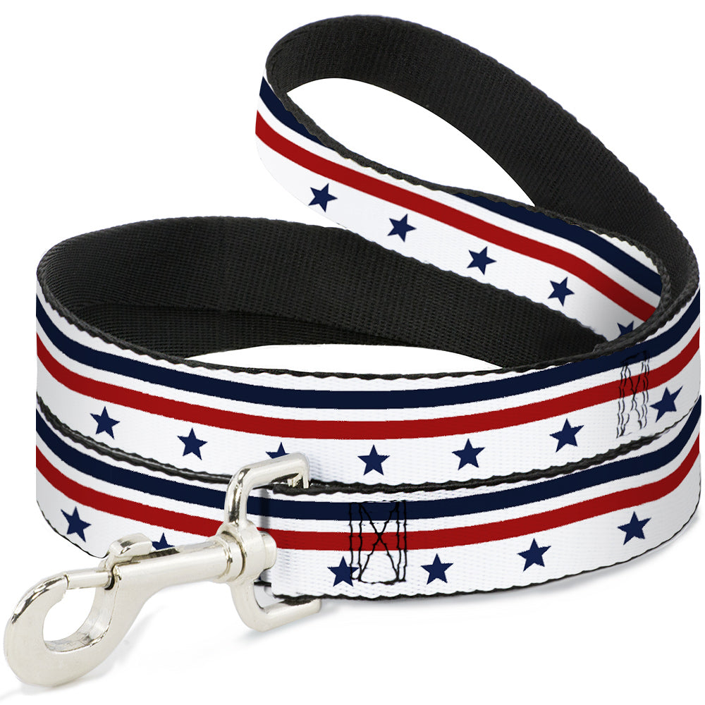 Dog Leash - Americana Stars & Stripes5 White/Blue/Red