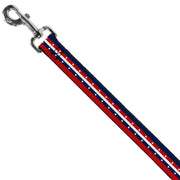 Dog Leash - Americana Stripe w/Stars Blue/Red/White