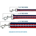 Load image into Gallery viewer, Dog Leash - Americana Stripe w/Stars Blue/Red/White
