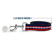 Dog Leash - Americana Stripe w/Stars Blue/Red/White