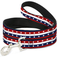 Load image into Gallery viewer, Dog Leash - Americana Stripe w/Stars Blue/Red/White

