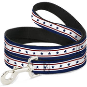 Dog Leash - Americana Stars & Stripes 6 Blue/White/Red
