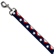Dog Leash - American Chevron & Stripes White/Red/Blue