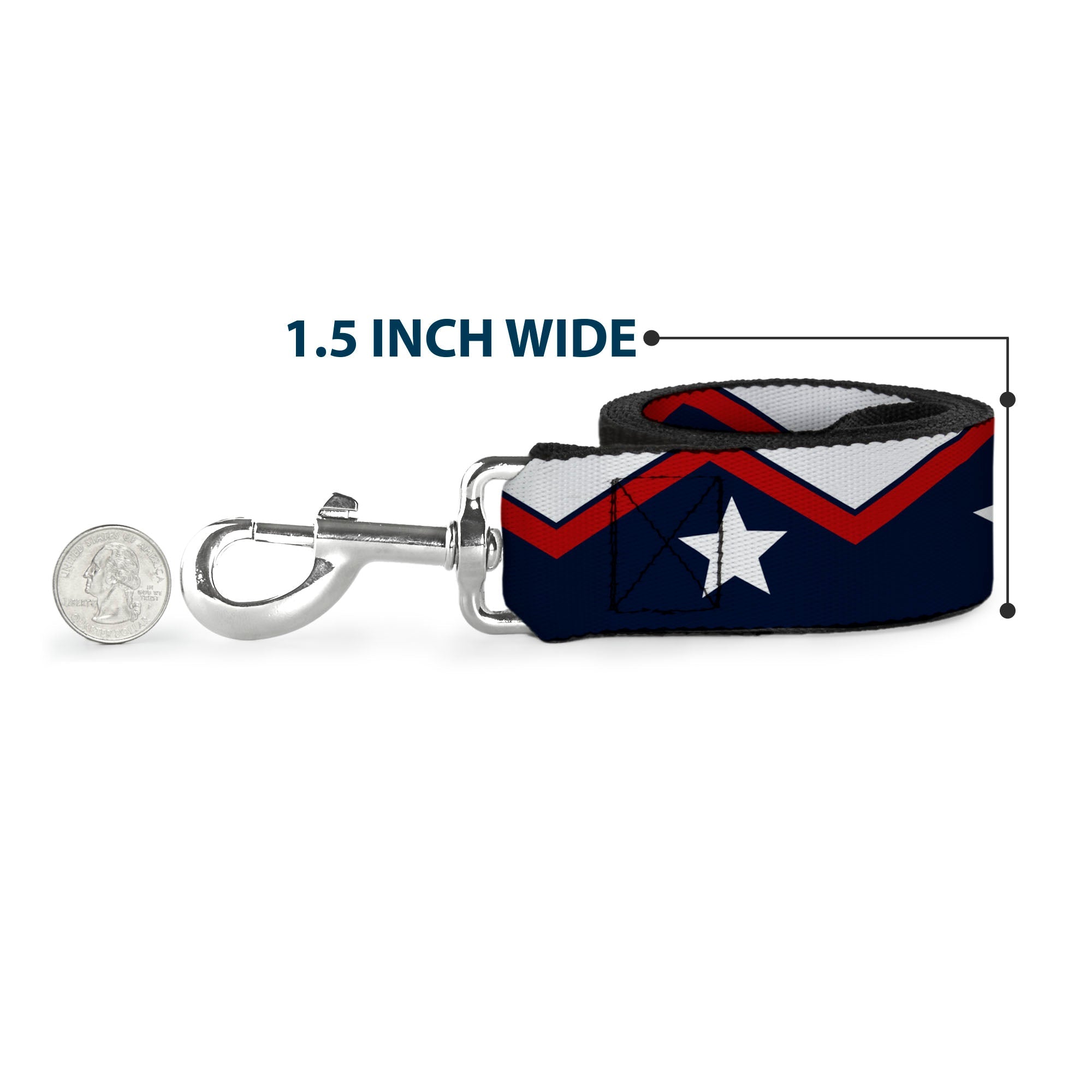 Dog Leash - American Chevron & Stripes White/Red/Blue