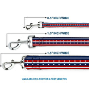 Dog Leash - Americana Stripe w/Stars2 Blue/Red/White
