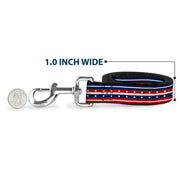 Dog Leash - Americana Stripe w/Stars2 Blue/Red/White