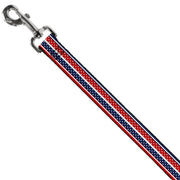 Dog Leash - Americana Stripe w/Mini Stars Blue/Red/White