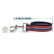 Dog Leash - Americana Stripe w/Mini Stars Blue/Red/White
