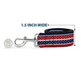 Load image into Gallery viewer, Dog Leash - Americana Stripe w/Mini Stars Blue/Red/White
