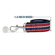 Dog Leash - Americana Stripe w/Mini Stars Blue/Red/White