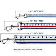 Dog Leash - Americana Stars & Stripes7 White/Blue/Red