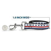 Dog Leash - Americana Stars & Stripes7 White/Blue/Red