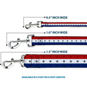 Dog Leash - Americana Star Stripes Red/White/Blue