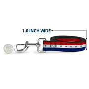 Dog Leash - Americana Star Stripes Red/White/Blue