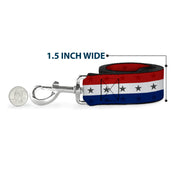 Dog Leash - Americana Star Stripes Red/White/Blue