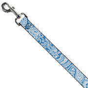 Dog Leash - Bandana/Skulls Baby Blue/White