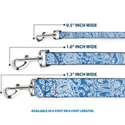 Dog Leash - Bandana/Skulls Baby Blue/White