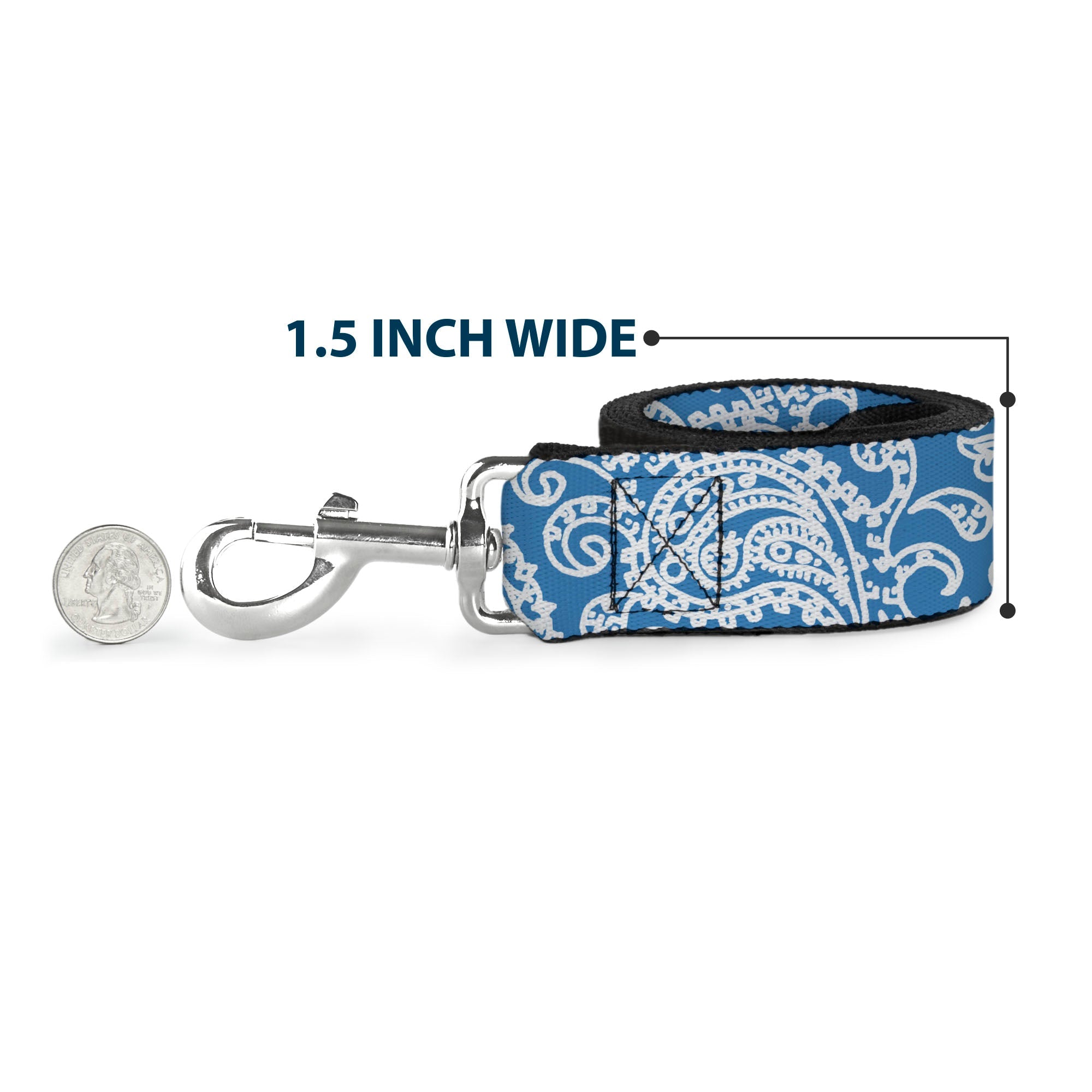 Dog Leash - Bandana/Skulls Baby Blue/White