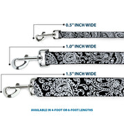 Dog Leash - Bandana/Skulls Black/White