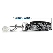 Dog Leash - Bandana/Skulls Black/White