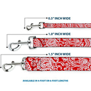 Dog Leash - Bandana/Skulls Red/White