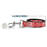 Dog Leash - Bandana/Skulls Red/White