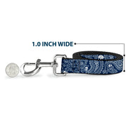 Dog Leash - Bandana/Skulls Royal/White