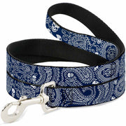Dog Leash - Bandana/Skulls Royal/White