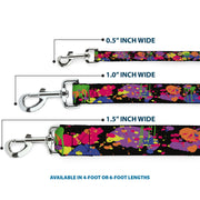 Dog Leash - BD Paint Splatter Black/Neon