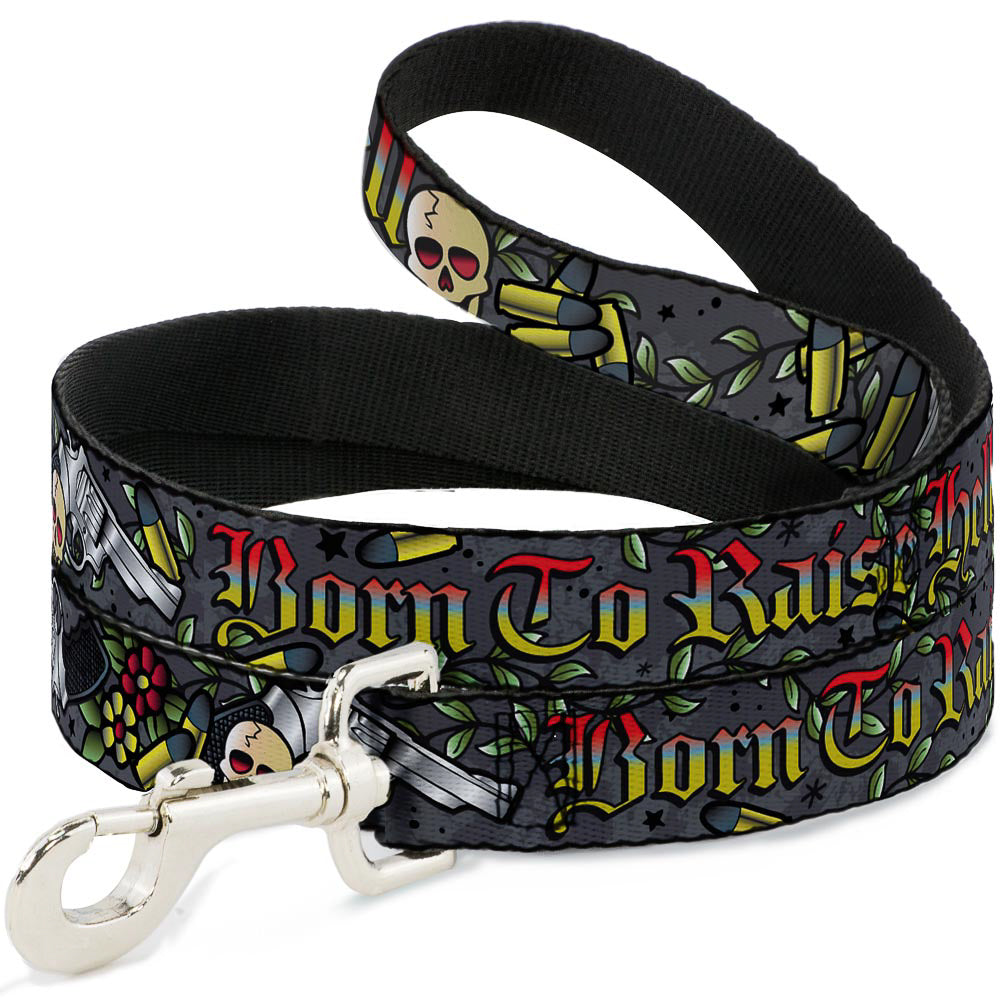 Dog Leash - Born to Raise Hell Gray