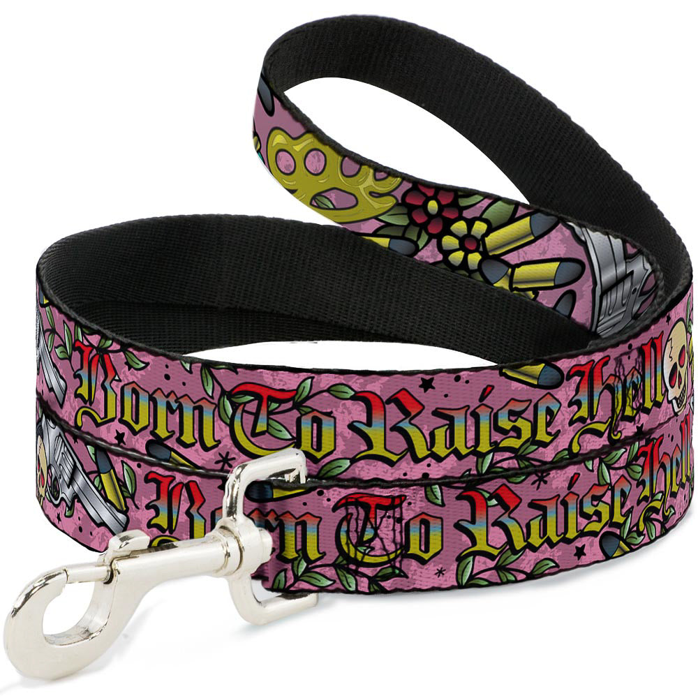 Dog Leash - Born to Raise Hell Pink