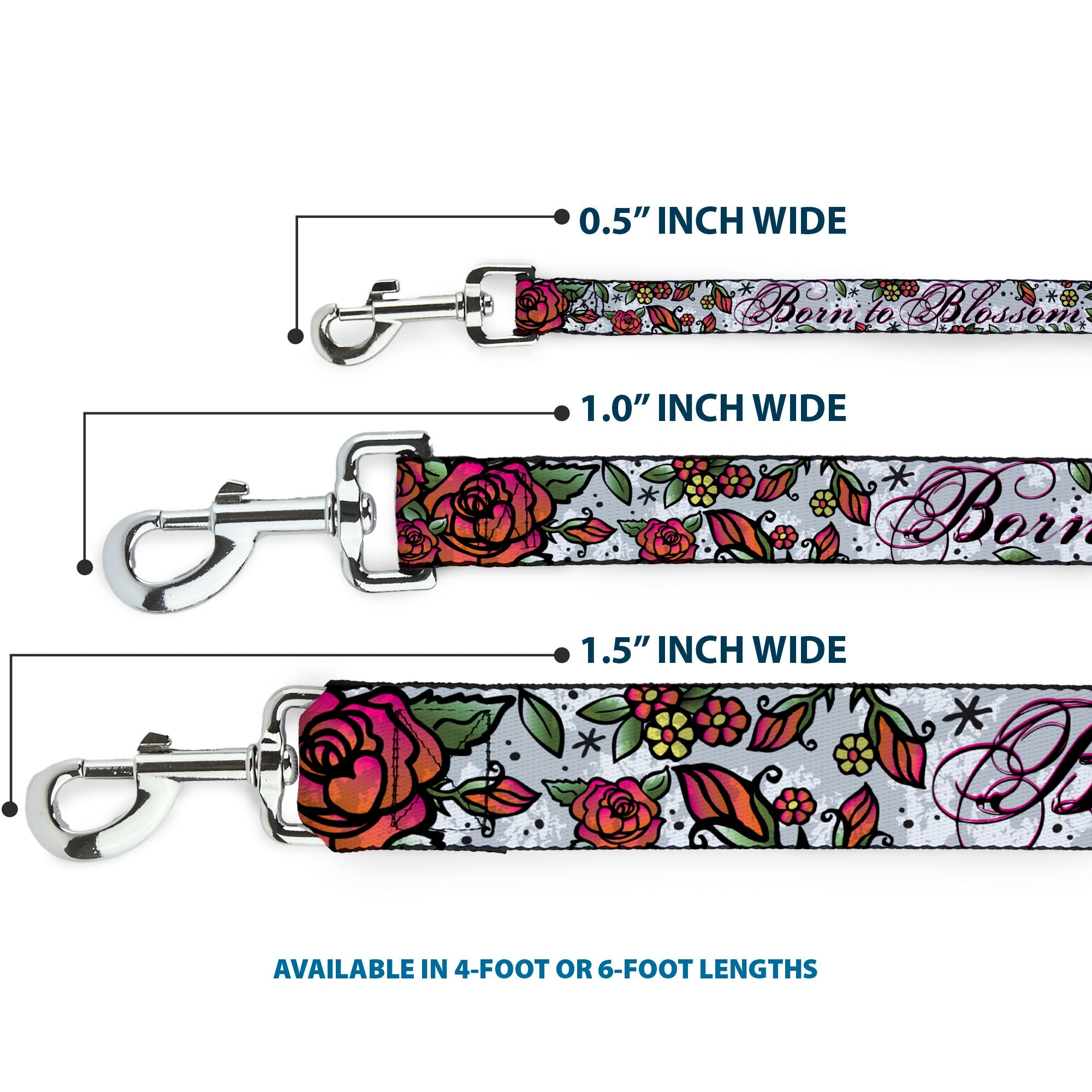 Dog Leash - Born to Blossom White