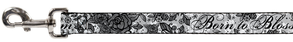 Dog Leash - Born to Blossom Black/White