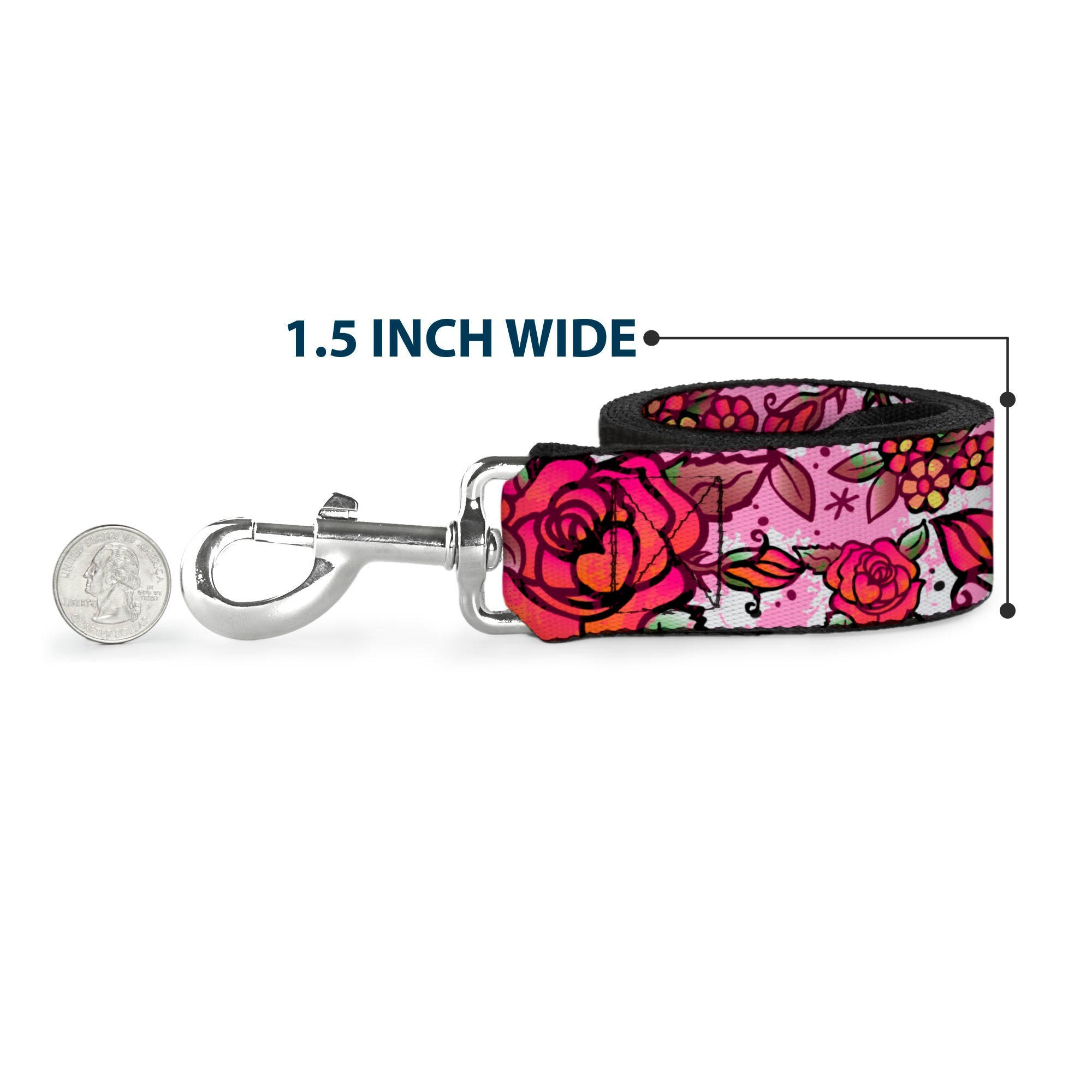 Dog Leash - Born to Blossom CLOSE-UP White