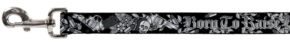 Dog Leash - Born to Raise Hell Black/White