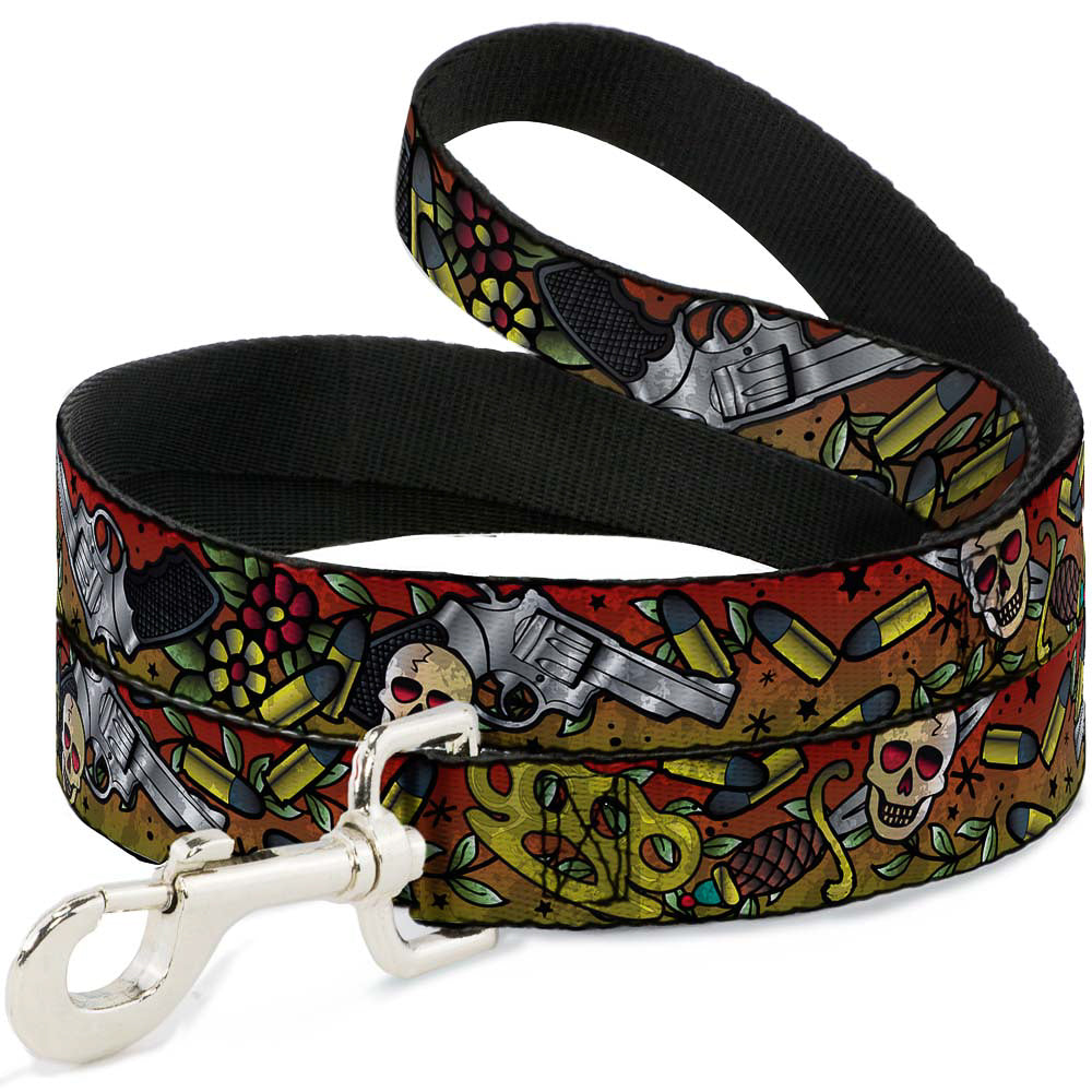 Dog Leash - Born to Raise Hell CLOSE-UP Red