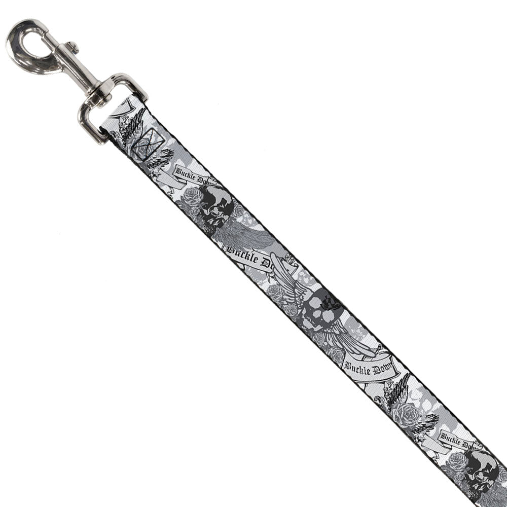 Dog Leash - BD Skull w/Roses